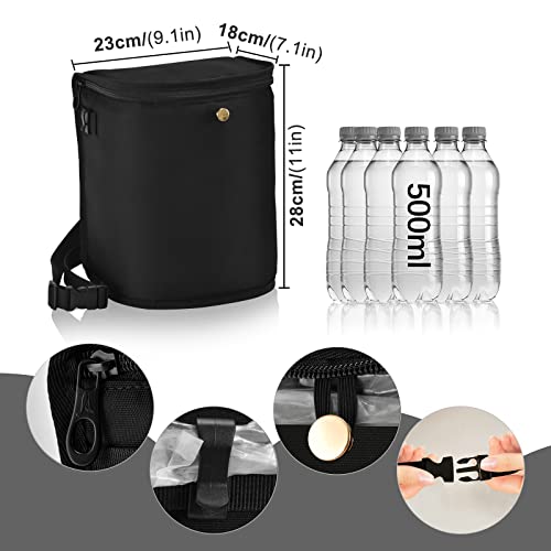 Image of Wudan Small Car Trash Can Black Accessories for Garbage Storage Organizer with Lid Waterproof Portable Auto and Truck Interior Seat Bin