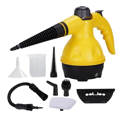 Steam Cleaner Pressurized Handheld Cleaner for Home with 9pcs Accessories, Multi-Surface and Powerful Home Use Steamer for Cleaning, Car, Kitchen, Bathroom, Shower, Window, Grime, Grease