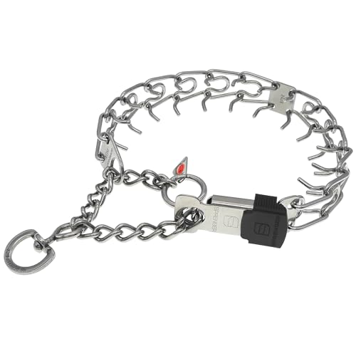 Image of Herm Sprenger Stainless Steel Dog Collar with Short Links and Quick Release ClicLock Buckle Made in Germany (Stainless Steel, 20in x 3.0mm (Neck Size up to 16-17in))