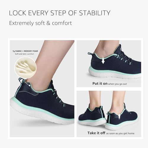 STQ Womens Walking Shoes Slip On Mesh Sneakers Lightweight Comfortable Arch Support3