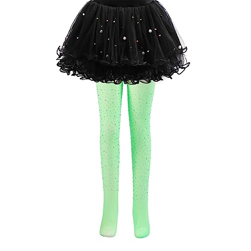 Kids Girls Tights Leggings Princess Fishnet Stockings Mesh Sparkle Rhinestone Hollow Out Pantyhose Dance Tights