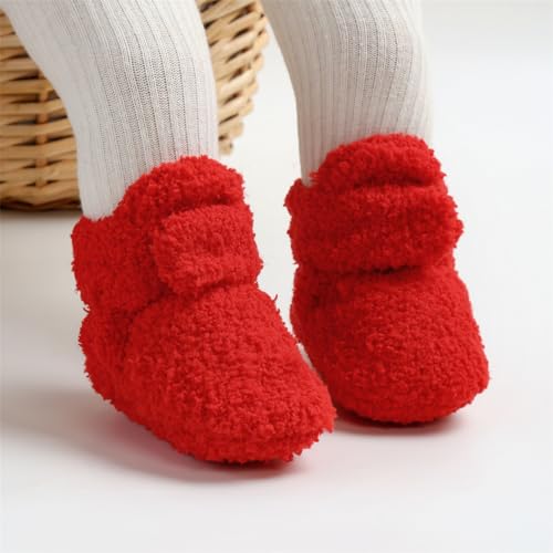 GDSDYM Baby Booties Cozy Fleece Slippers Soft Baby Shoes With Gripper Soles, Winter Warm Infant Newborn Crib Sock Shoes First Walkers2