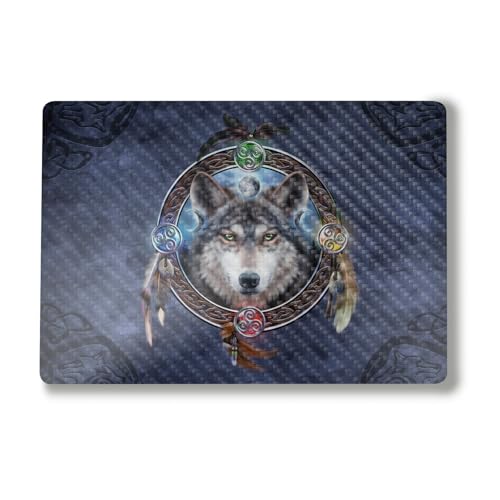 Carbon Fiber Laptop Skin Compatible with Surface Laptop 7 15" (2024) - Wolf Dreamcatcher - Premium 3M Vinyl Protective Wrap Decal Cover - Easy to Apply | Crafted in The USA by MightySkins