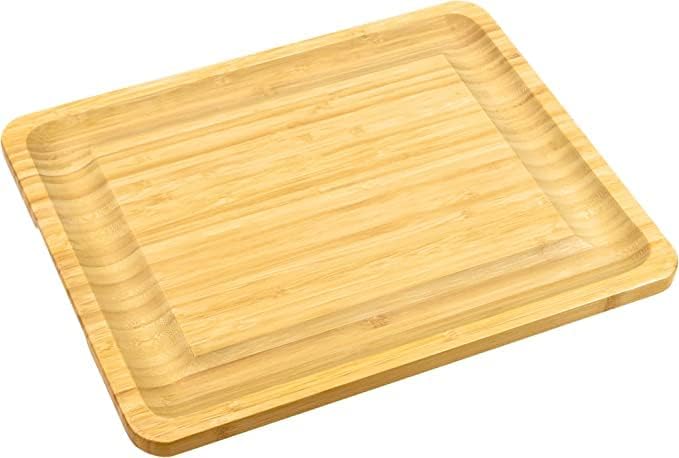 VaeFae Bamboo Cheese Board and Charcuterie Boards/Serving Tray with Built-in Compartments and Juice Groove for Cheese, Meat and Fruit (13" x 15.9")