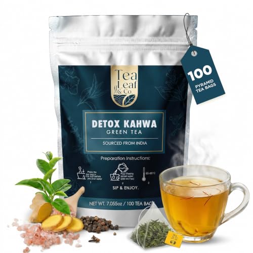 Image of Detox Kahwa Green Tea Loose Leaf (100gm / 3.5oz), Makes Upto 50 Servings