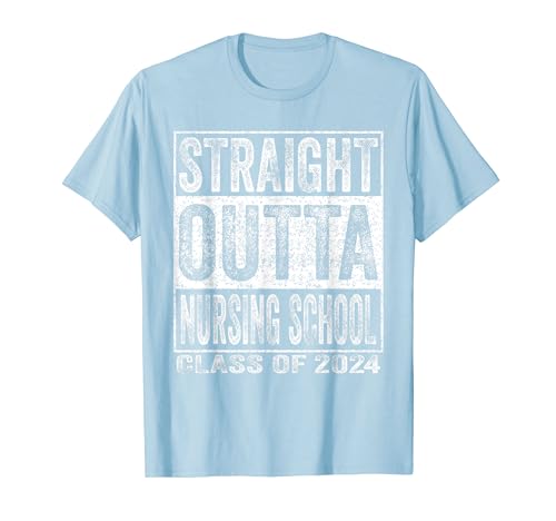 Straight Outta Nursing School Gifts Class Of 2024 Graduation Camiseta