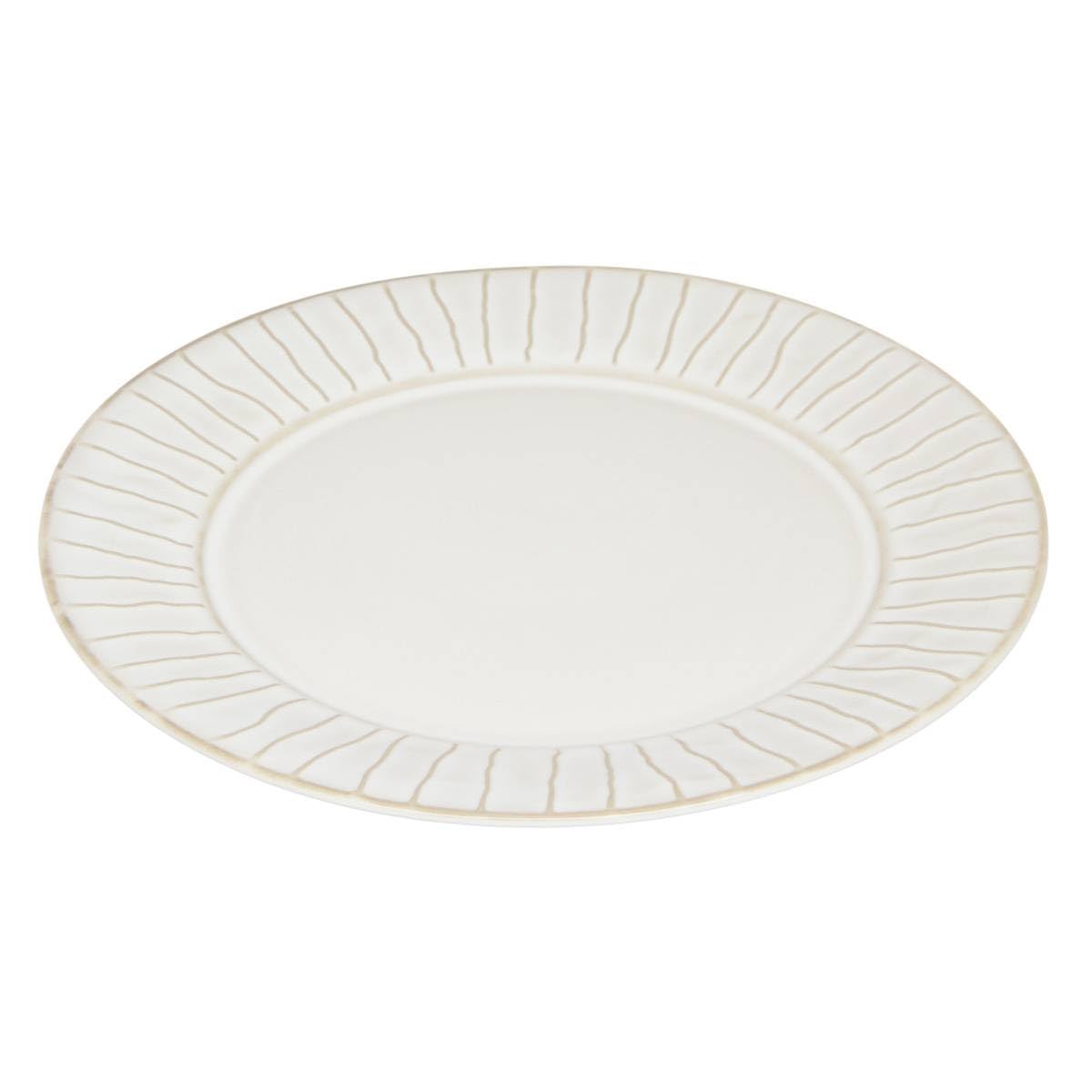Atmosphera - 6er-set dessertteller mit gestreiftem rand, camille d., 20 cm, weiß
