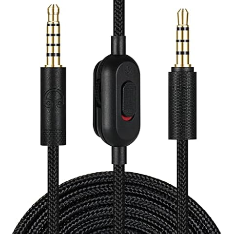 EARLA TEC Replacement Audio Cable for G433 Headphones,Aux Cord Braided Wire with Volume Control &Mic Mute Compatible with Logitech G Pro X G Pro G233 Gaming Headsets (Black) Cover