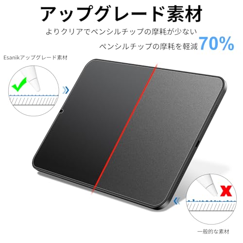 Esanik iPad mini 7(A17 Pro)2024用/iPad mini6(第6世代)2021用 強化ガラスフィルム ペーパーのような描き心地 ペーパーテクスチャ アンチグレアフィルム iPad mini(第6世代)適応 紙感覚 イラスト用画面保護フィルム 紙感覚フィルム 耐衝撃 硬度9H 飛散防止 気泡防止 反射低減 指紋防止 8.3インチ ペーパータイプ iPad保護フィルム