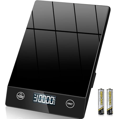 Küchenwaage Digital mit Geneigtes Display,Glas Digitale Küchenwaage,Hochpräzise 1g,Tara-Funktion,Wasserdicht 10KG Lebensmittelwaage,Touchscreen inkl. Batterien-Schwarz Küchenwaage Digital mit Geneigtes Display,Glas Digitale Küchenwaage,Hochpräzise 1g,Tara-Funktion,Wasserdicht 10KG Lebensmittelwaage,Touchscreen inkl. Batterien-Schwarz