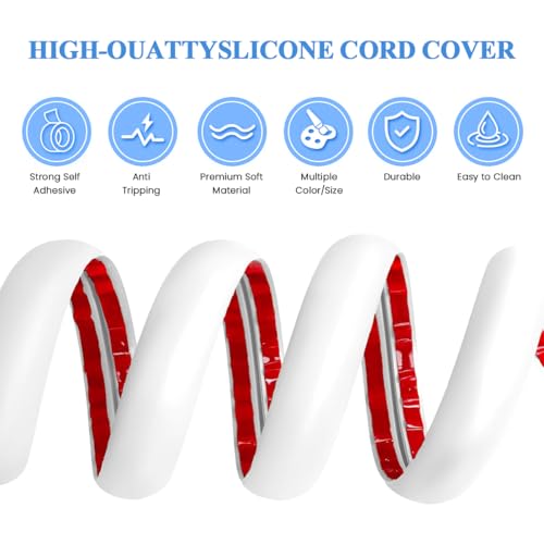 Image of Serplex 13 ft PVC Floor Cable Cover Cord Protector, 2.5cm Wide Self-Adhesive Cable Management Raceway Flexible Wire Protector Reuseable Cover for Floor Wire Protection & Trip Prevention