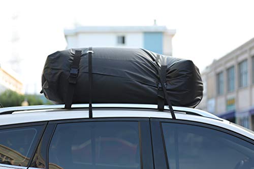 CARTOP Cargo Bag, Waterproof Cargo Bag Easy to Install Soft Rooftop Luggage Carriers Works with or Without Roof Rack (15 Cubic feet) (Black) - Thumbnail 3
