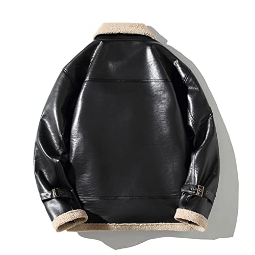 CHUNYU Retro American Plus Size Lederen Jas Casual Heren Warm Jas Herfst en Winter - Image 6