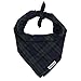 The Worthy Dog Plaid Classic Square Tie-On Bandana, Comfortable Cotton Fabric, Cute, Durable Accessories for Dogs, Fits Small Size Dogs, Black