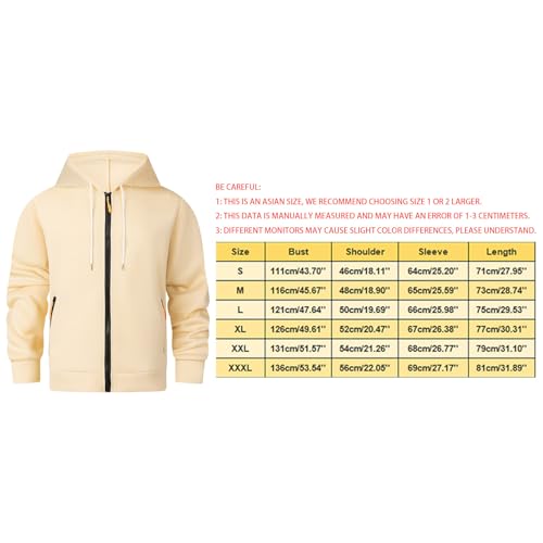 Mens Hoodies Zip Up Lightweight Long Sleeve Fleece Hoodies Pullover Fall Winter Hooded Sweatshirt Jacket with Zipper Pockets4