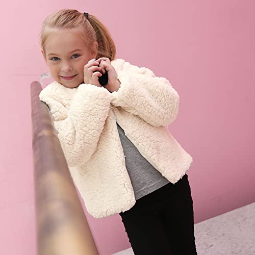 Baby Girls Faux Fur Coat Plush Cardigan Toddler Kids Winter Fleece Jacket Warm Outwear Windproof Thicken Coat3