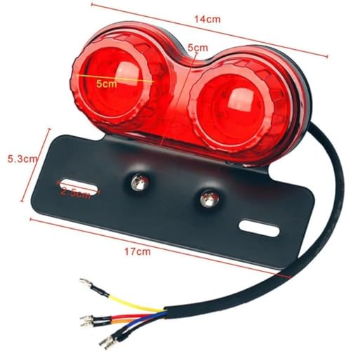Luz trasera integrada para motocicleta con freno y señal de giro para Cruiser Chopper 6