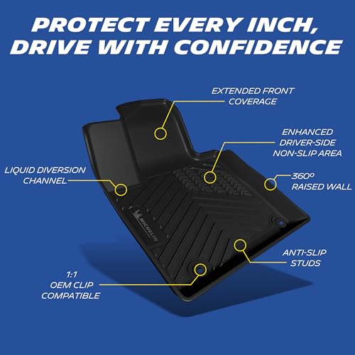 Image of Michelin Vehicle Mats for 2022-2026 Hyundai Tucson Gas (3 Piece) | Not Fit Hybrid or PHEV, All-Weather TPE Custom Fit Liner, Premier