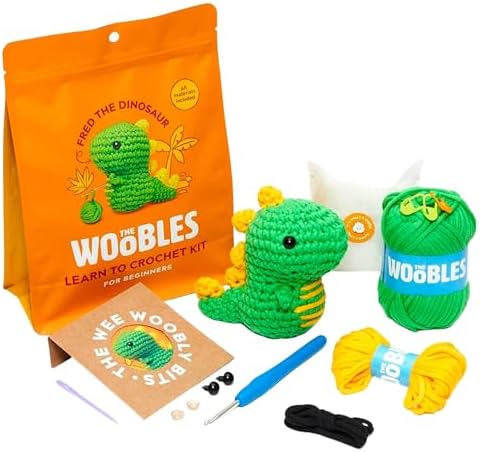 The Woobles Crochet Kit for Beginners – Easy Arts and Crafts Knitting & Crochet Animals Kit As Seen On Shark Tank – Fred The Dinosaur The Woobles Crochet Kit for Beginners – Easy Arts and Crafts Knitting & Crochet Animals Kit As Seen On Shark Tank – Fred The Dinosaur