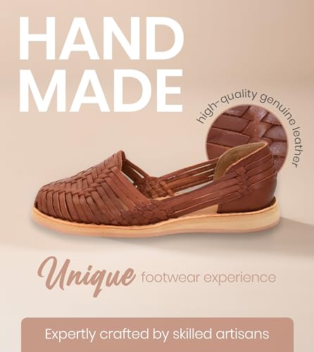 Macarena Collection Womens Shoes Leather Sandals for Women | Huarache Handmade Mexican Sandals | Comfortable & Stylish Womens Sandals 41504