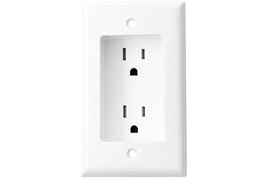 Construct Pro Single Gang Recessed Dual Power Outlet (White)