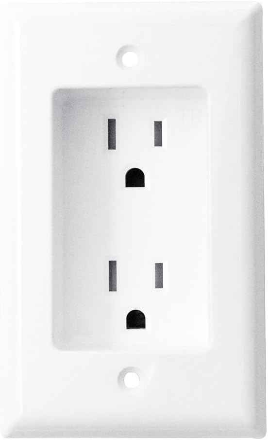 Construct Pro Single Gang Recessed Dual Power Tamper-Resistant Outlet (White)