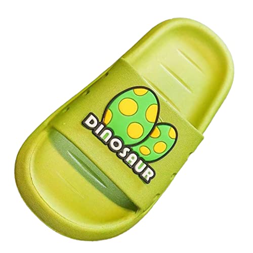 Children Summer Home Outside The Bathroom Wear Anti Soft Bottom Cartoon Cute Boys And Girls Baby Slip on Boot Slippers (Green, 8 Toddler)