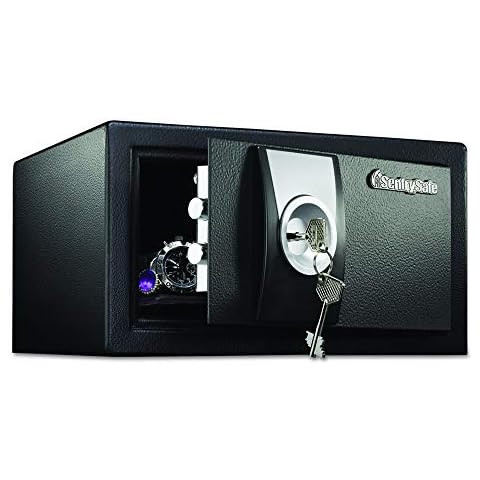 SentrySafe Black Security Safe with Key Lock for Home, Office, or Dorm holds Money, Jewelry, Documents, and Other Valuables, 0.35 Cubic Feet, X031 Cover