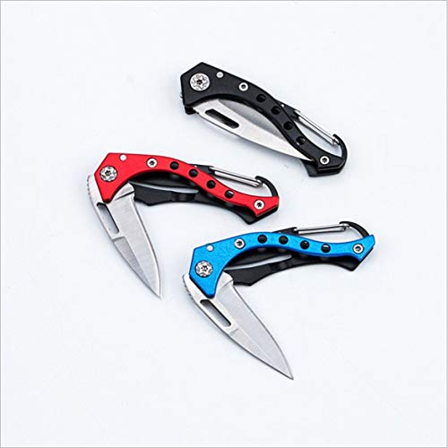 AmiAbi Canivete para uso externo Canivete dobrável de aço inoxidável com chaveiro Camping ao ar livr