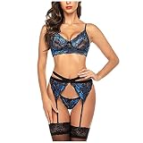 Fulidngzg Damen Unterwäsche Sexy Erotisch Ouvert Große Größen Ouvert Reizwäsche Nachthemd Push Up Sexy Lingerie Negligee Dessous Set Schlafanzug Spitze Sleepwear Nachtkleid Babydoll Nachtwäsche