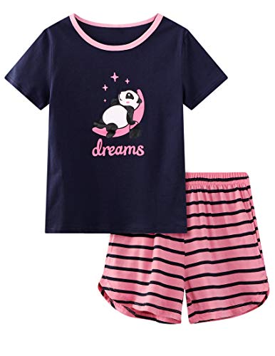 Big Girls Pajamas Set Cut Cartoon Summer Short Sleeve with Short Pants Sleepwear Size 12 14 16