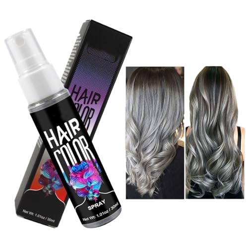 Temporary Hair Colour Spray - Instant Washable Grey Dye for Kids & Adults - Coloured Hair Spray for Parties Halloween Birthdays Cosplay Christmas