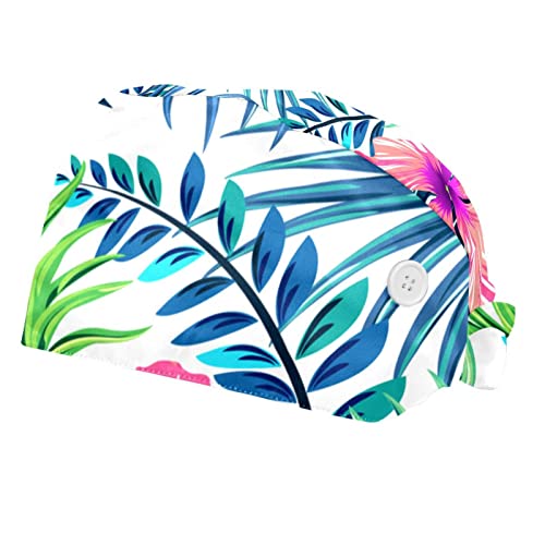 Casquette pour hommes femmes lot de 2 couvre-chef ajustable imprimé hibiscus