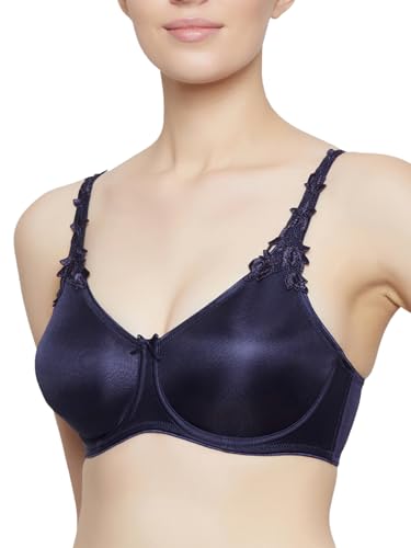 Image of Triumph International Minimizer Women Bra Wired Non Padded High Support Big Cup Lingerie Visual Bust Reduction Comfort Bra Floral Lace Full Coverage Shapewear Wide Straps & U-Back Support Pack of 1