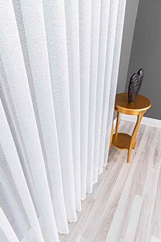 Kırık Beyaz Ekstraforlu Pilesiz Tül Perde 300 x 250 cm