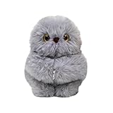 Colgante de de felpa, búho eléctrico pequeño, robot de 4.3 x 3.5 pulgadas con clip, accesorio de bolso de peluche, baratija de lana sintética suave con estilo lindo, juguete de búho para mujeres