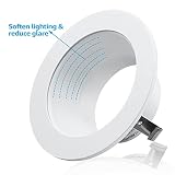 TORCHSTAR zestaw 12 listew świetlnych do zabudowy 10,2 cm, metalowa osłona schodów, pasuje do Halo/Juno Remodel, listwa świetlna 10,2 cm do PAR16, PAR20, R20, biała