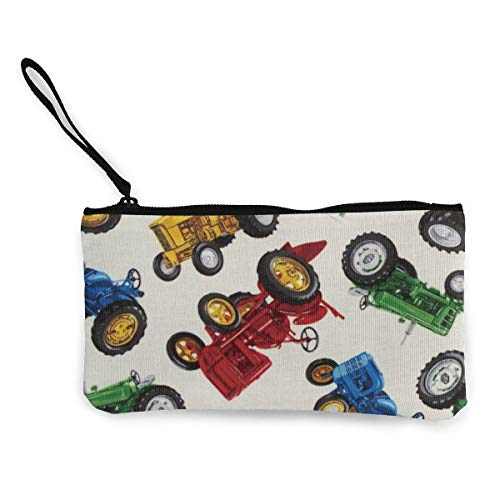 Preisvergleich Produktbild Unisex Canvas Handgelenk Geldbörse Clutch Geldbörse Münztasche Bleistifttasche Kosmetiktasche Vintage Traktor Auto