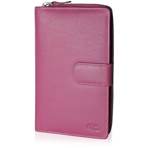 Image of Big Fat RFID Blocking Leather Organizer Checkbook Wallets For Women - Clutch