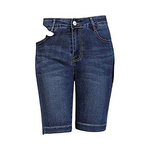 women39s knee-length denim shorts high rise slim bermuda short summer casual cozy stylish stretchy short jean legging