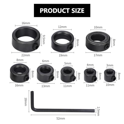 Depth Stop, Drilling Depth Stop, Drill, Depth Limiter, Depth Et / 8 Pcs - View #5