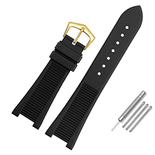 Bracelet Silicone 24mm pour Nautilus 5711 et 5712G Noir à Encoche Spéciale