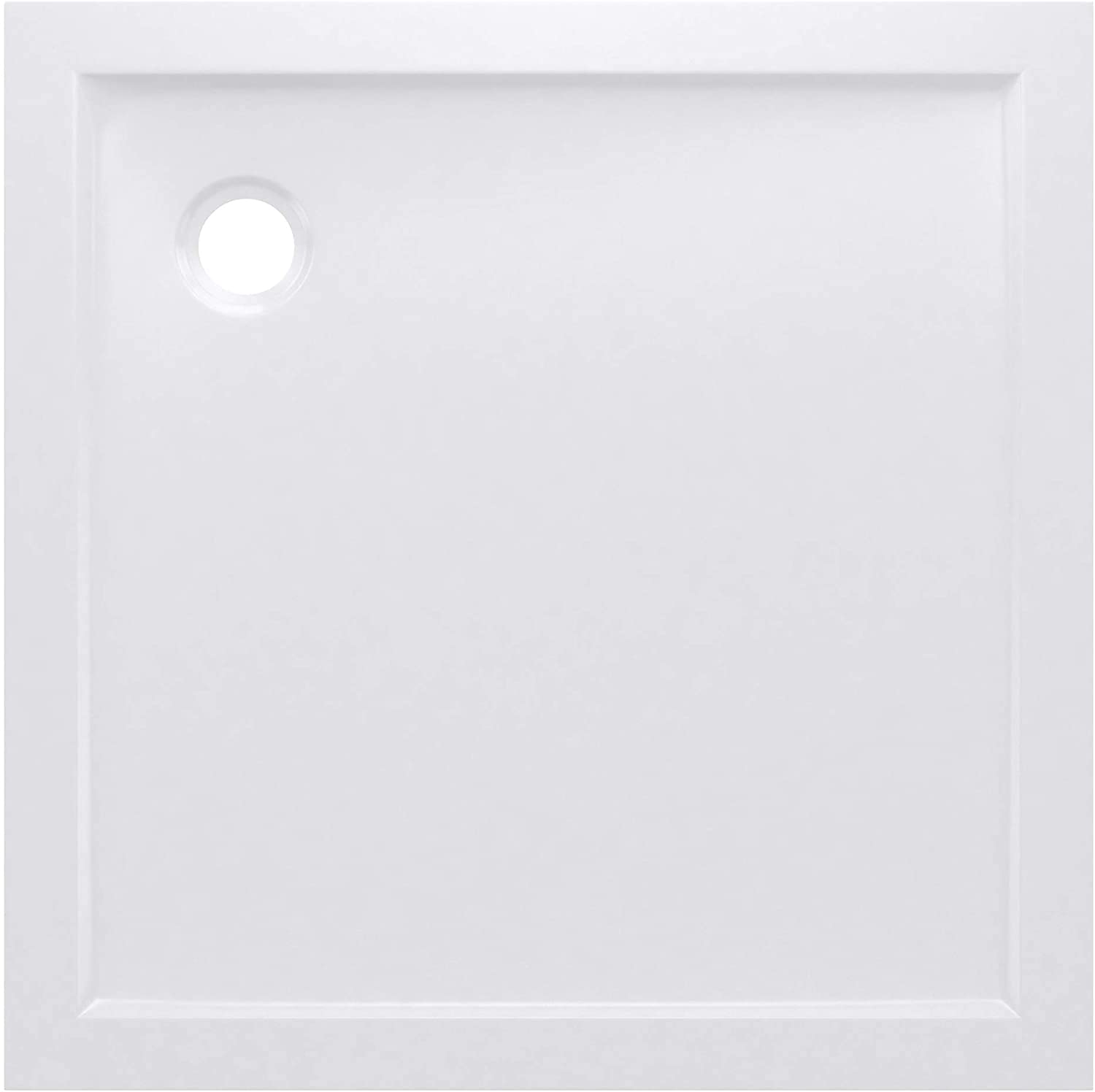 MARWELL Duschtasse Duschwanne quadratisch 90 x 90 cm - hochwertige Duschtasse aus Sanitär-Acryl, passend für Duschabtrennungen mit einer Grundfläche von 90 x 90 x 4 cm quadratisch, Weiß, FAC373