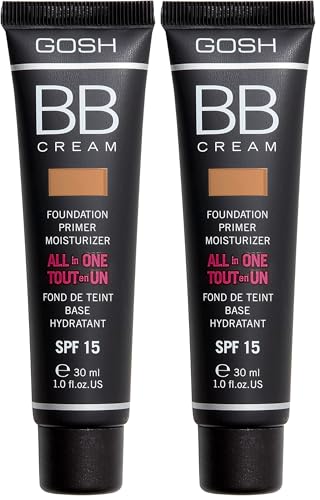 Gosh Bb Cream Foundation Primer Moisturizer #03-Warm Beige, 30 ml (Paquete de 2)