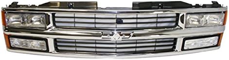 Bundle 94-99 Chevy C/K Pickup Suburban Composite Grille Chrome/Black Headlight Park Light 9Pc