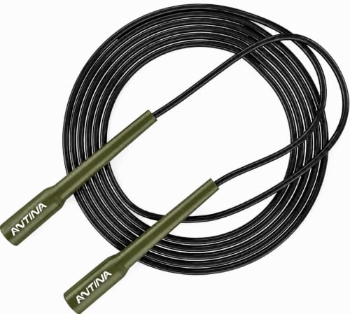 Image of Worldwide Adjustable Skipping Rope for Men & Women Speed Jump Rope for Exercise, Gym, Sports & Fitness (Army Black)