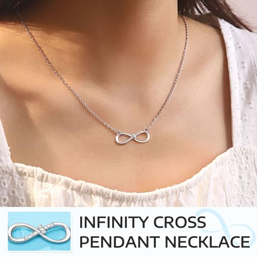 Infinity Cross Necklace, First Communion Confirmation Baptism Graduation Gifts for Women Girls2