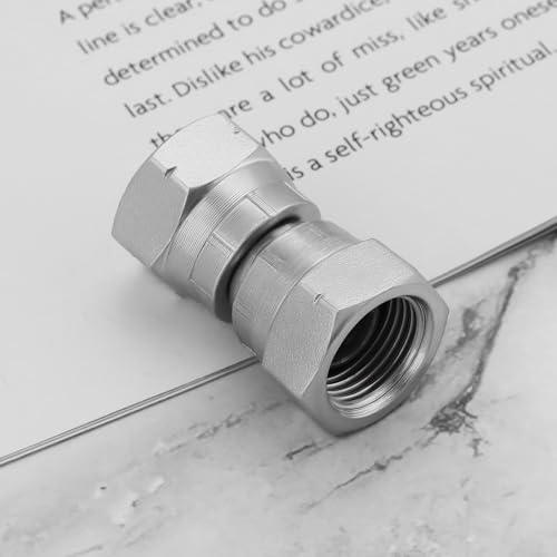 Image of 2PCS Hydraulic Female to Female Equal Swivel Coupling Adaptor Connector, Carbon Steel, 3 /8 Inch BSP to 3 /8 Inch BSP, 15.2mm ID