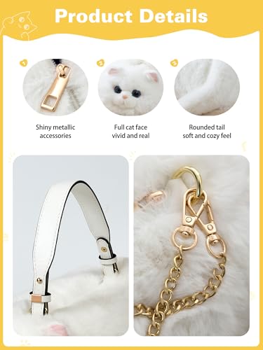 Cat Crossbody Bag Realistic Cat Shaped Backpack with Adjustable Strap and Metal Chain, Gift for Girl,Sister,and Daughter4