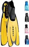 CRESSI Agua Fins - Palmes Chaussantes de Snorkeling, Jaune/Argent, 43/44, Adultes